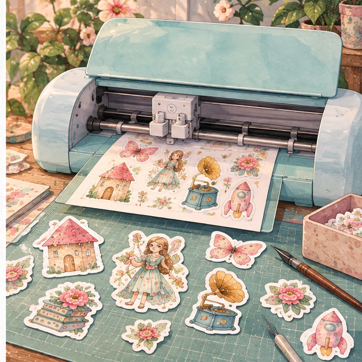 Illustrated Silhouette machine cutting sticker designs